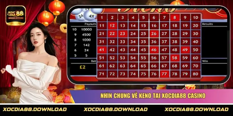Nhìn chung về Keno tại XOCDIA88 casino