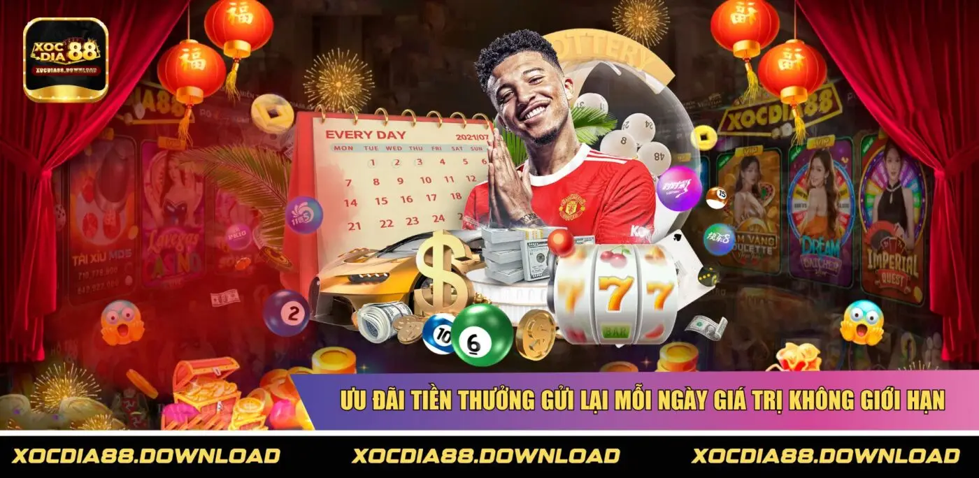 Ưu đãi tiền thưởng gửi lại mỗi ngày giá trị không giới hạn